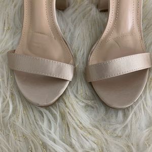 taylor champagne satin ankle strap heels